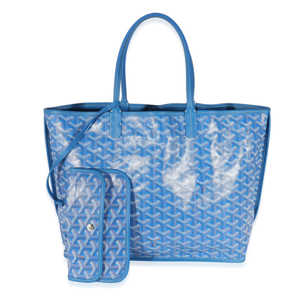 Goyard Handbags - GOYARD Blue ine Canvas Reversible Anjou PM